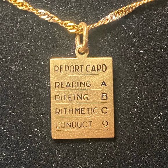 14K Vintage Report Card Charm Date 1951 - Picture 1 of 6